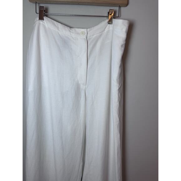 Eileen Fisher White Linen Wide Leg Pants Size 1X NWT - Picture 5 of 16
